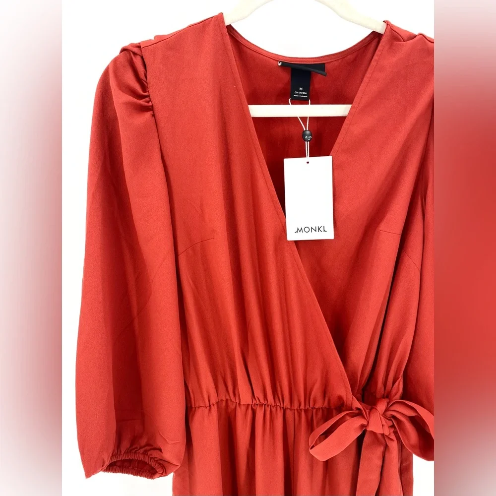 ASOS - MONKI - Tia Wrap Front Jumpsuit in Rust - Picture 8 of 11
